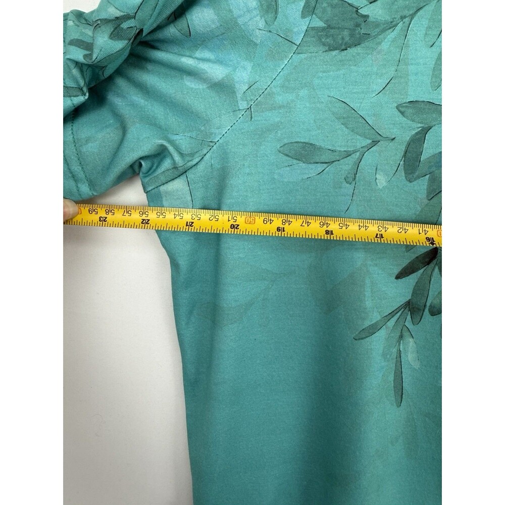 Just Fashion Women’s Large Green Summer Tops Round Neck Side Buttons - Picture 9 of 11